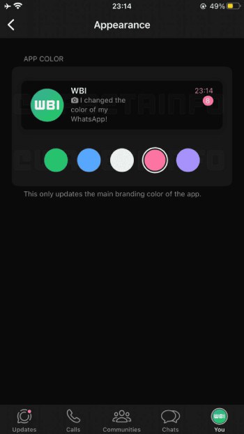 שינוי צבעי ממשק בוואטספ (קרדיט תמונה: WaBetaInfo )